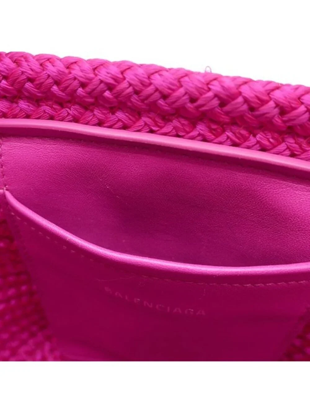Balenciaga 2-Way Bag Ibiza Basket Bag Nylon Leather Pink Silver Vivid Handbag